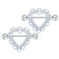 thumbnail image 1 of EHJRE 2Pcs 14G Heart Shaped Nipple Rings Body Piercing Nipplerings Jewelry, 1 of 4