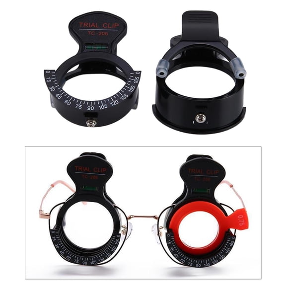 EHJRE 2pcs Adjustable Professional Optical Optic Optometry Optician Test Trial Lens Stand Clip 0 degree-165 degree Scale