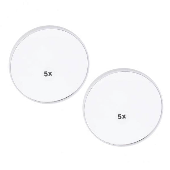 EHJRE 2x 2 Pieces 10X & 5x Magnifying Suction Cups Mirrors - 8.8 Cm Diameter Round Magnified Mirrors for Makeup Application