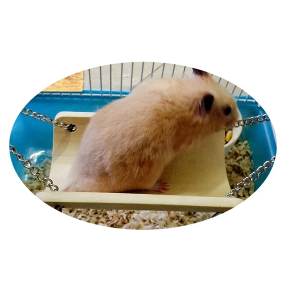 EHJRE 2x Bamboo Hamster Toy Swing Rat Bird Mice Exercise Cage Hanging Pet Play Toy