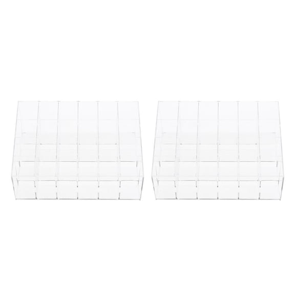 EHJRE 2x Clear Acrylic Holder Organizer: 24 for s, And Mascara,Makeup Display Stand,Cosmetic Storage Rack