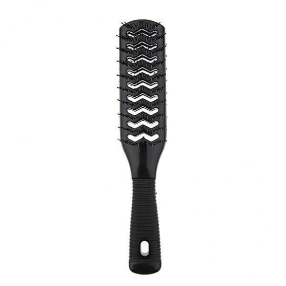EHJRE 2x2 Side Vented 9 Row Styling Hairbrush Detangler Comb for Wet Black , Black, 2 Pcs