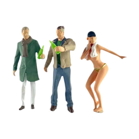 EHJRE 3 Pieces 1/64 Scale Diorama Figures Realistic Restaurant Bar Miniature Scene