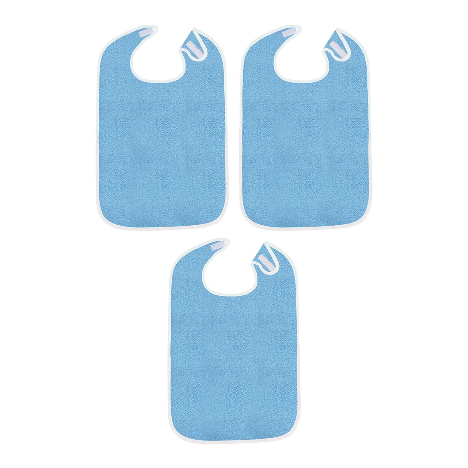 EHJRE 3 Pieces Adult Terry Bibs,Large Adult Feeding Bibs Reusable ...