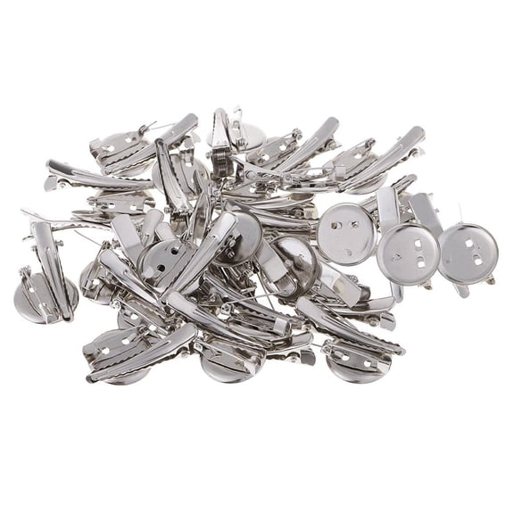 EHJRE 30pcs Extra Large Brooch Pin Back Base Hair Clip 20 Dia DIY Findings 20mm