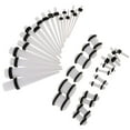 thumbnail image 1 of EHJRE 36 Pieces Acrylic Fashionable Ear Ear Tunnels Piercing Jewelry Stud White, 1 of 9