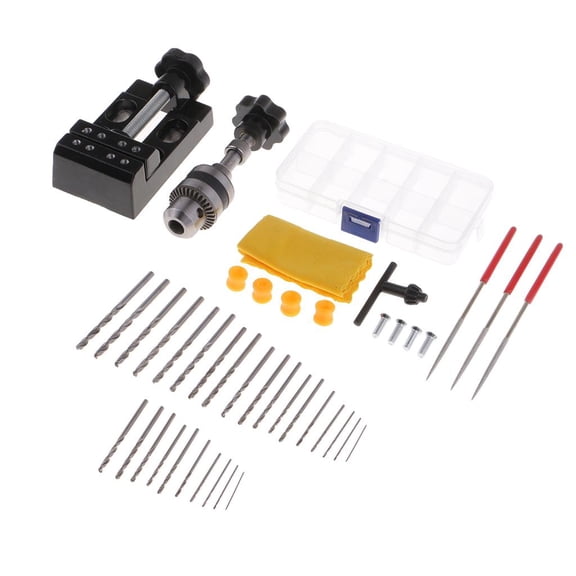 EHJRE 36pcs/set DIY Mini Jaw Bench Clamp Drill Vice Table Vise Hand Twist Bit