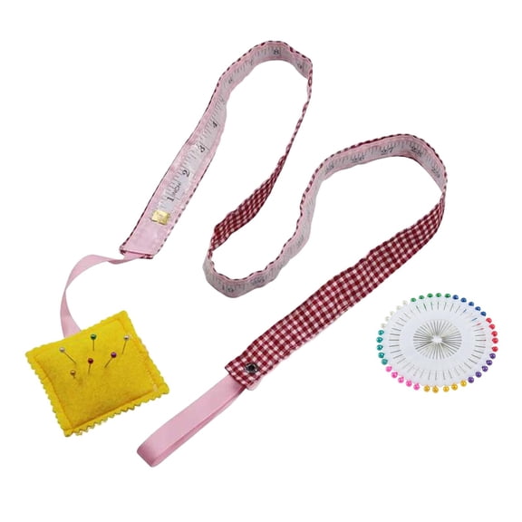 EHJRE 37" Body Measuring Ruler Sewing Cloth Tailor Tape Measure Head Pins, Kit 3PCS