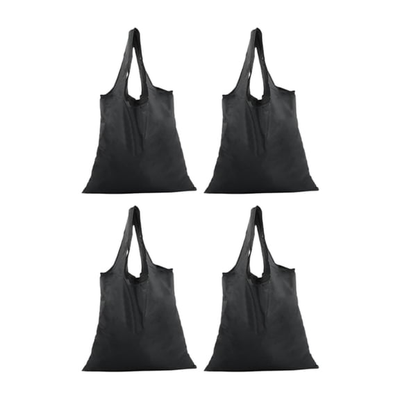 EHJRE 4 Pieces Reusable Shopping Bags Daily Use Multipurpose Black Large Capacity with