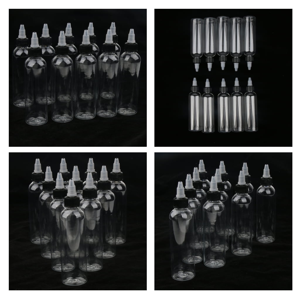 EHJRE 40 Pieces 4oz Plastic Bottles with Twist , Travel Squeeze Bottles, Easy to Drip and Inject Liquid, Lightweight and Easy to Carry and Use