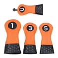 thumbnail image 1 of EHJRE 4Pcs Golf Head Covers Golf Club Headcovers Stylish Anti Scratch Golf Cue Protect Orange, 1 of 9