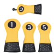 thumbnail image 1 of EHJRE 4Pcs Golf Head Covers Golf Club Headcovers Stylish Anti Scratch Golf Cue Protect Yellow, 1 of 9