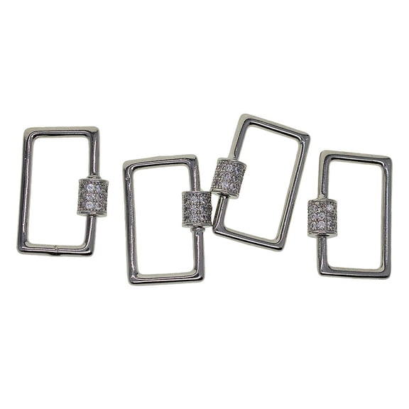EHJRE 4pcs Brass Screw Clasp Buckle Closures Jewelry Key Rectangle