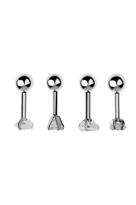 4pcs Stainless Steel Ball Top Lip Studs Ear s 1.2mm