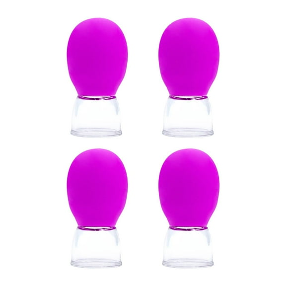 EHJRE 4x Cupping Glasses Face Massage Portable Body Cup Fascia Massage Facial Cupping Set for Women Men Beauty Salon Shop Athletes Rose