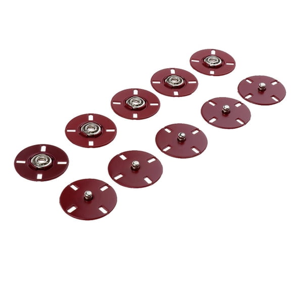 EHJRE 5 Sets Metal Sew on Press Studs Snap Fasteners Button 25mm red