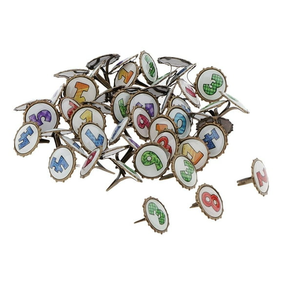 EHJRE 50/100 Pieces Colored Head Brads Paper Craft Fasteners 15x10mm