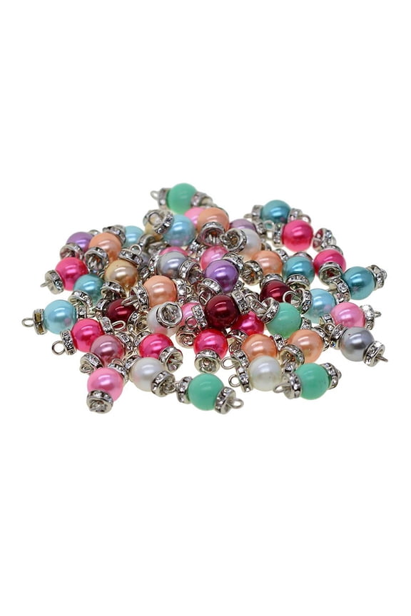 50 pieces bead rhinestone dangle DIY jewelry white k