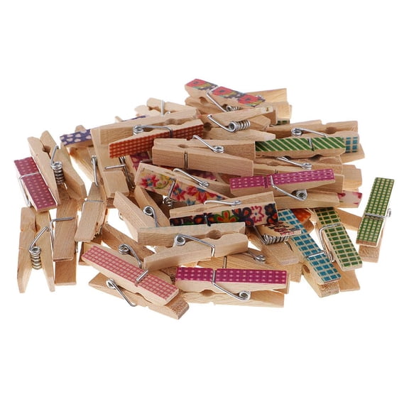EHJRE 50PCS Mini Wooden Pegs Tiny Craft Wedding XMAS Hanging Photo
