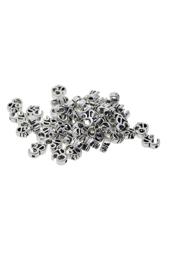 50Pcs Antique Yoga Om Charms Pendant Spacer Beads Charms for DIY Necklace