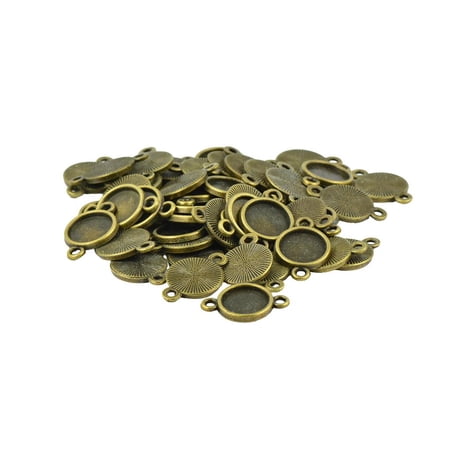 EHJRE 50Pcs Blank Bezel Setting Base for Cabochon Jewelry DIY Charm Connector 10mm