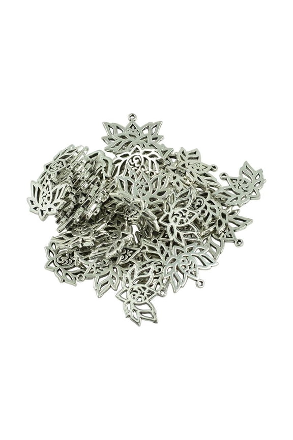 50pcs Lotus Flowers OM OHM YOGA Symbol Charms Pendant Jewelry Findings Craft;