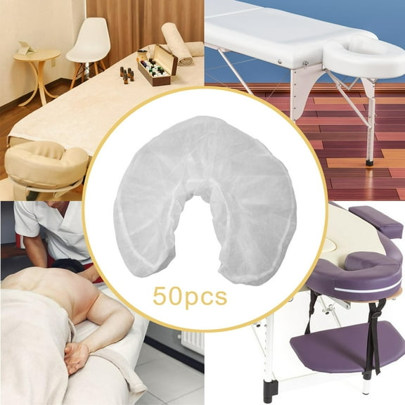 EHJRE 50x SPA Face Rest Covers White Disposable Headrest Covers for Massage Chairs