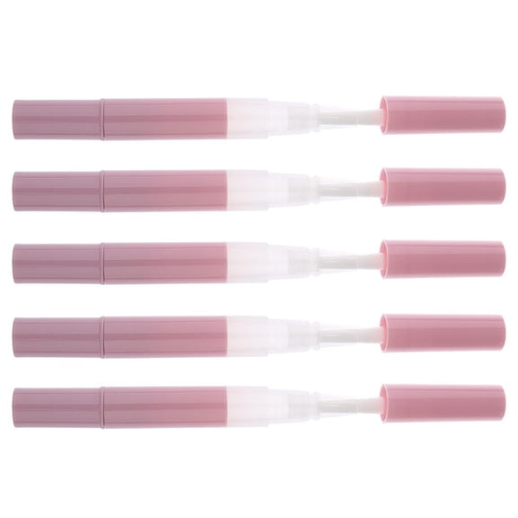 EHJRE 5Pcs 3ml Portable Empty Twist Pen with Brush Cuticle Oil Refillable Container Lip Gloss Nail Polish Tube