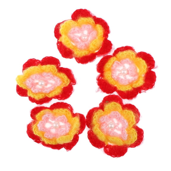 EHJRE 5Pcs Crochet Appliques,Embellishment Scrapbook Sewing Crafts - Color 1