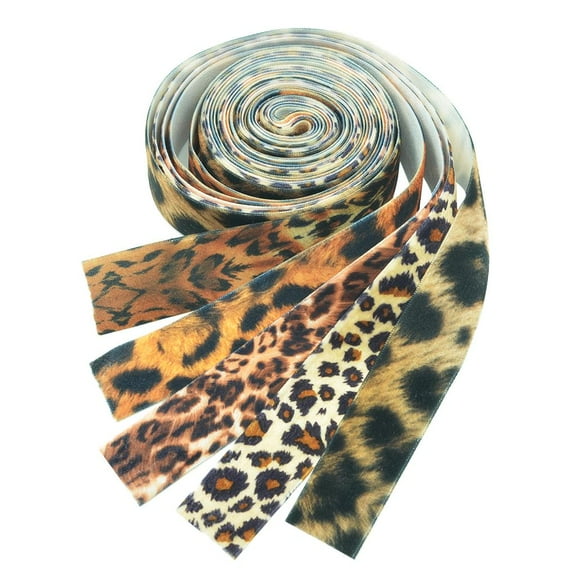 EHJRE 5x 2.5 cm leopard print velvet ribbon velvet braid decorative ribbon bow ribbon
