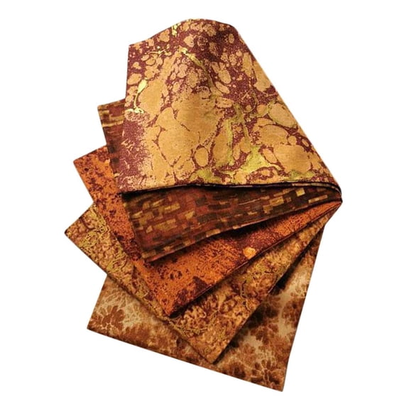 EHJRE 5x Cotton Bundle Sewing Quilt Scrapbooking Cloth Patches Lot Coffee A
