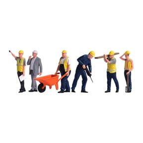 EHJRE 6 Pieces Miniature Figures Model 1/50 Scale Scene Props Tiny People Figurine Style B