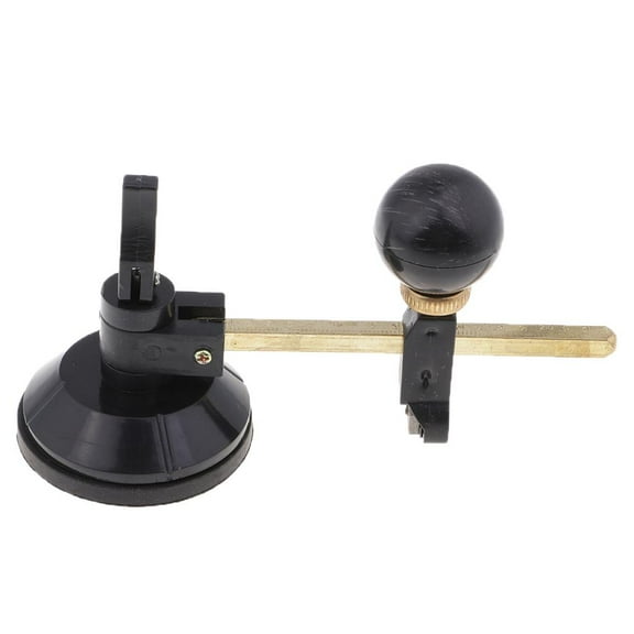 EHJRE 6 Wheels Adjustable Compasses Type Glass Circle Cutter with Suction Cup 20cm