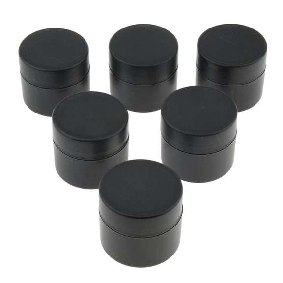 EHJRE 6pcs 50g Double Layer Cosmetic Jars Container with Lids for Scrubs, Oils, Toner, Creams, Lotions, Makeup Samples, Lip Balms Etc. , Black, as described