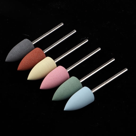 EHJRE 6pcs Hard Wearing Silicone Nail Drill Bits Electric Polishing Grinding Buffing Head Manicure Buffer - 7, 4.5-5.8cm