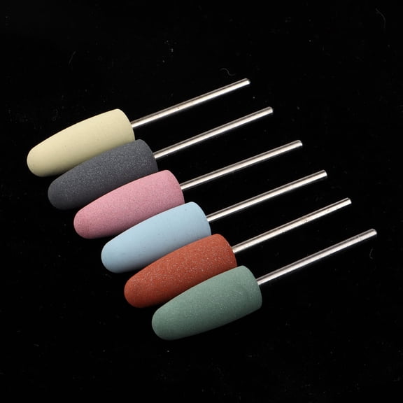 EHJRE 6pcs Hard Wearing Silicone Nail Drill Bits Electric Polishing Grinding Buffing Head Manicure Buffer - 8, 4.5-5.8cm