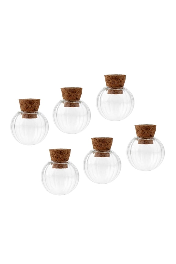 6pcs Tiny Tiny Jars Wishing Message Bottles Decorative Charms Pendant Necklace 20mm