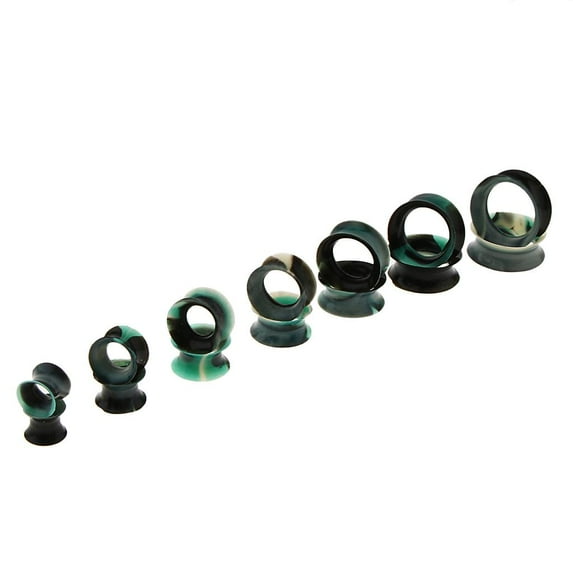 EHJRE 7 Pairs Colors Ear Gauges Body Jewelry Silicone Double Flared Tunnels , Colors Colors 5