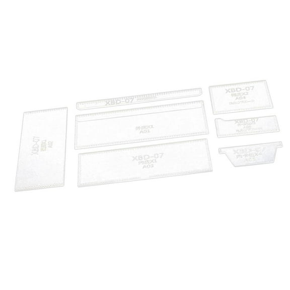 EHJRE 7 Pieces/Set Acrylic Purse Short Wallet Pattern Template Stencil DIY Leather