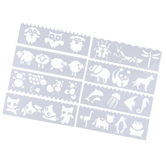EHJRE 8 Journal Drawing Template Stencils Set Scrapbooking DIY Card Animal