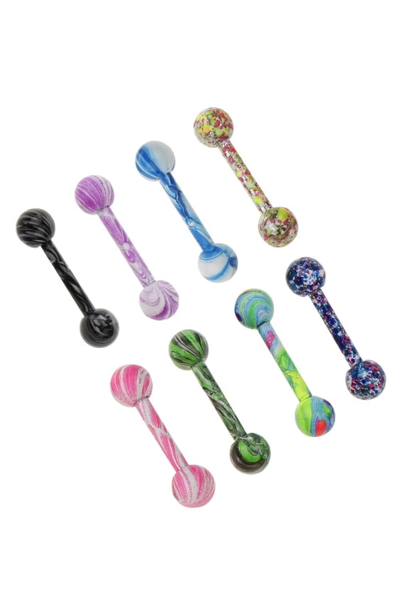 8pcs Colorful Ball Navel Belly 16G Bar Barbell Body Jewelry Piercing