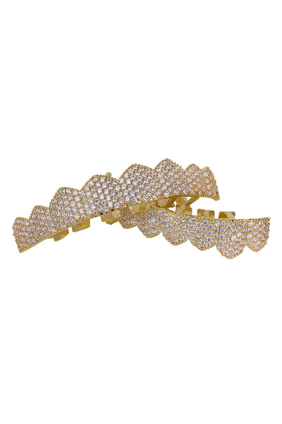 AAA Crystal Gel 8 Grill Top and Bottom Dentures Halloween Gold