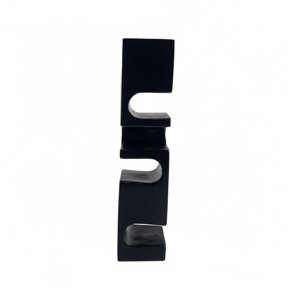 EHJRE Abstract Resin Figurine Nordic Design C-Shaped Cutout Statue Creative Design Minimalist Table Ornament for Entryway, Model Home, Living Room Black 9-9-38cm