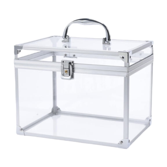 EHJRE Acrylic Makeup Organizer Cosmetic Display Case Elegant Transparent Crown Box Decorative Box Wedding Birthday Gift for Desktop Clear