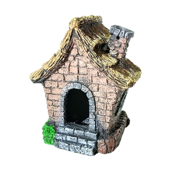 EHJRE Aquarium Decoration, Micro-landscape Decoration, Hut, Resin, Landscaping, Hideaway, Cave Sculpture for Yard, Bonsai, Courtyard, Lawn