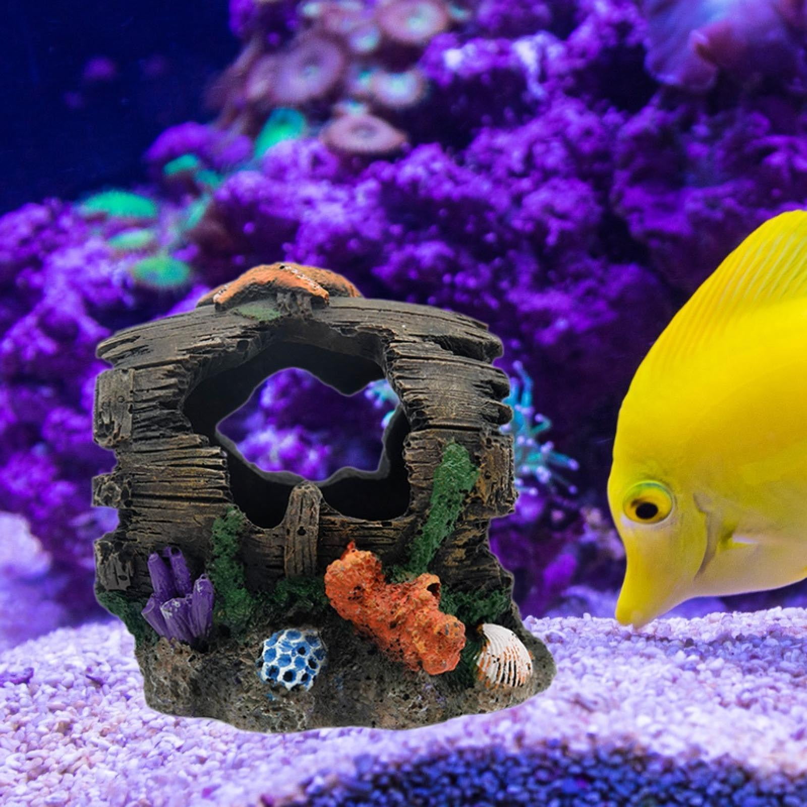 EHJRE Aquarium Decorations for Fish Cave, Resin, Landscaping Crafts, Fish Garden, Pond, Barrel Decor, Barrel, Barrel, Barrel Decor, Barrel, Barrel Decor