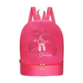thumbnail image 1 of EHJRE Ballet Dance Backpack Cute with Shoe Compartment for Jazz Latin Dance Sports Rose Red, 1 of 9