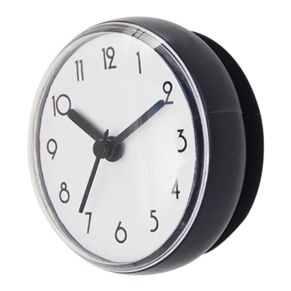 EHJRE Bathroom Shower Clock Round Clock Home Decor Small Clock Modern Decoration Water grey
