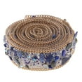 thumbnail image 1 of EHJRE Bead Ribbon with Blue Rhinestone Stone Charm Applique - Wedding Dress Decor + Gold, 1 of 9