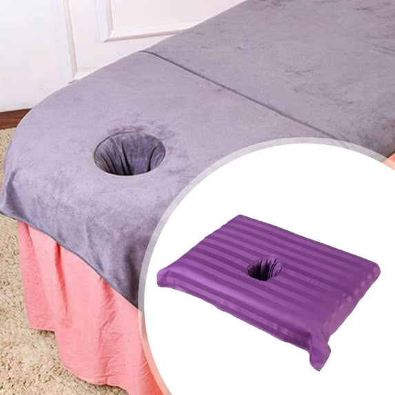 EHJRE Beauty Bed Sheet Full Cover, Massage Face Towel with Face Breath Hole, Cotton Massage Table Face Hole Towel for Massage Couch Violet